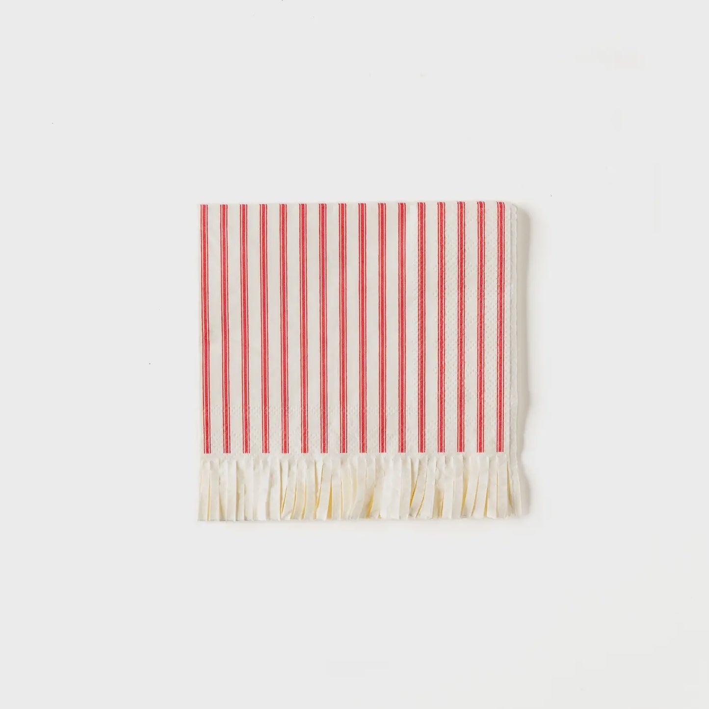 Red Stripe with Fringe Napkin 24pk
