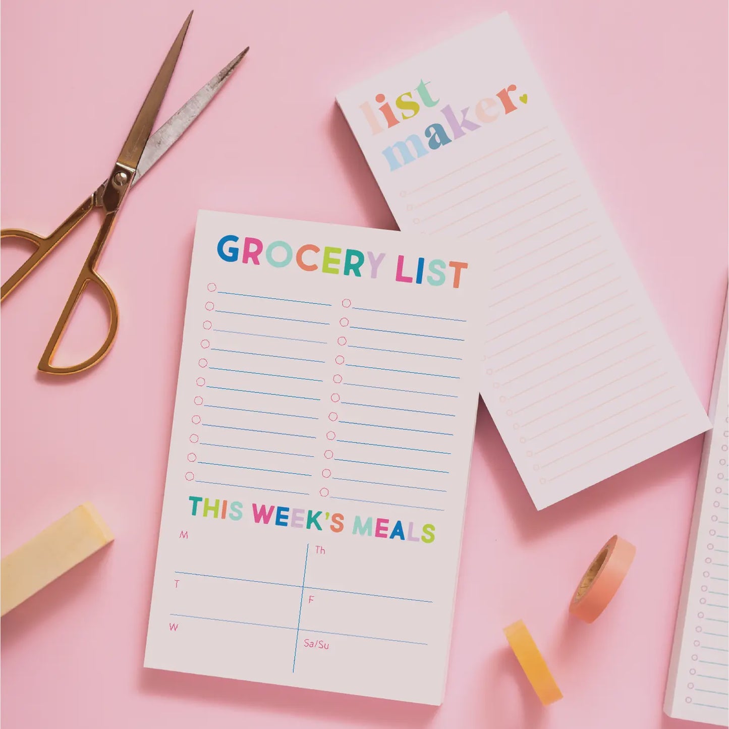 Grocery List and Meal Plan Notepad