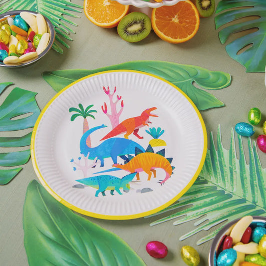 Dinosaur Plates Round 8pk