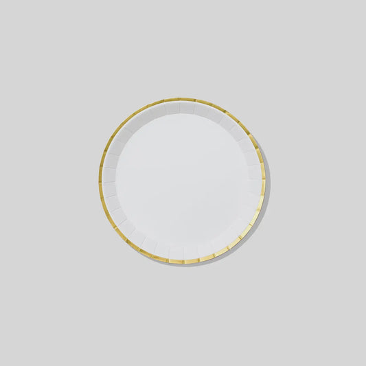 White and Gold Dessert Plates 10pk