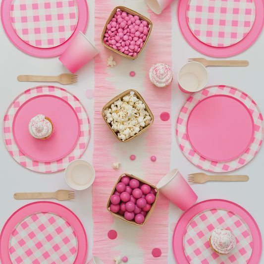 Pattern Neon Pink Dinner Plates 8pk