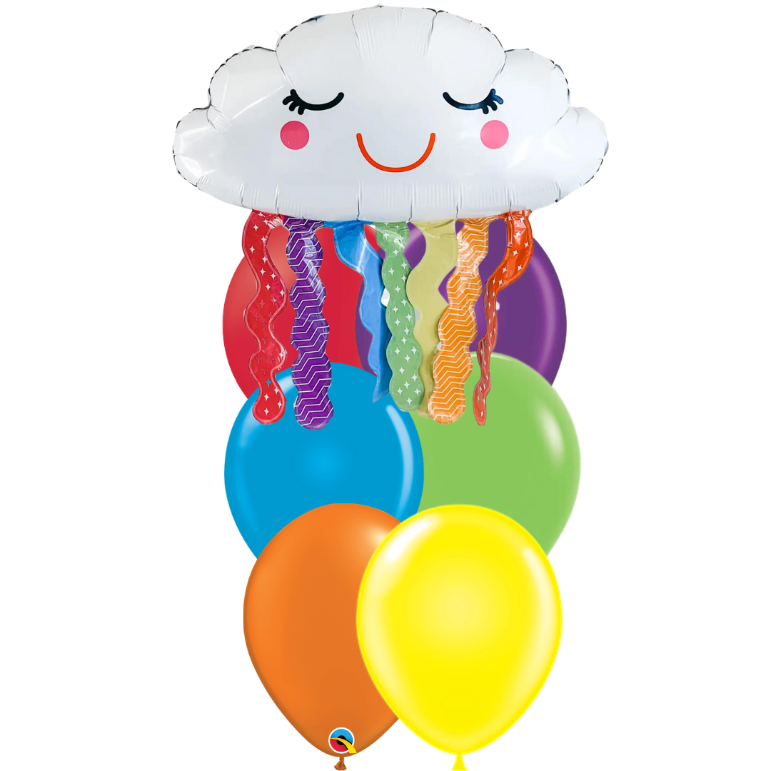 Balloon Helium Bouquet - Cloud Rainbow Theme