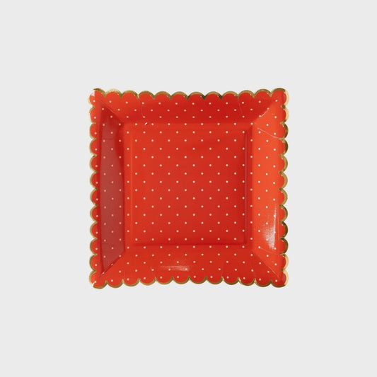 Red Scallop Plates