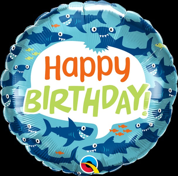 Foil Shark Happy Birthday Balloon